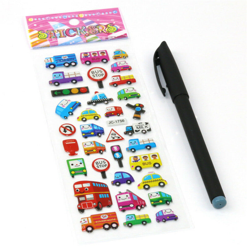 5 Sheets Cute Cartoon Scrapbooking Bubble Puffy Stickers Reward Kids  LJ