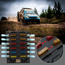 32V 12-Way Blade Fuse Holder Box + 14 Heat Shrink Tube Ring Connector + 16 Fuses