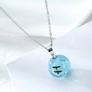 New Creative White Clouds Blue Sky Birds Glass Ball Pendant Necklace Terrarium