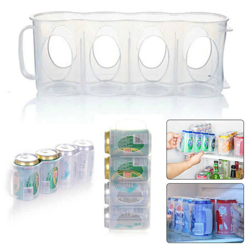 4 Pack Beer Soda Can Holder Storage Organization Fridge Rack Plastic Spa TPN