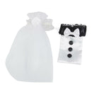 2pcs Bride & Groom Wedding Wine Glass Champagne Flute Glass Cover Decoration