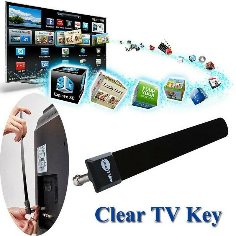 Mini Clear TV Key HDTV FREE TV Digital Indoor Antenna Ditch Cable P7S9