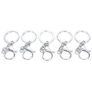 10X Big Lobster Clasp Hooks Keychain Split Ring Short Chain Key Ring DIY F Bj