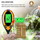4 in 1 Soil PH Tester Moisture Sunlight Light Test Garden Meter Plant Lawns L3O9