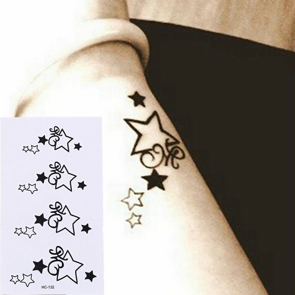 Cute Waterproof Star Arm Temporary Tattoo Stickers Body Art Removable Tatoos Kw