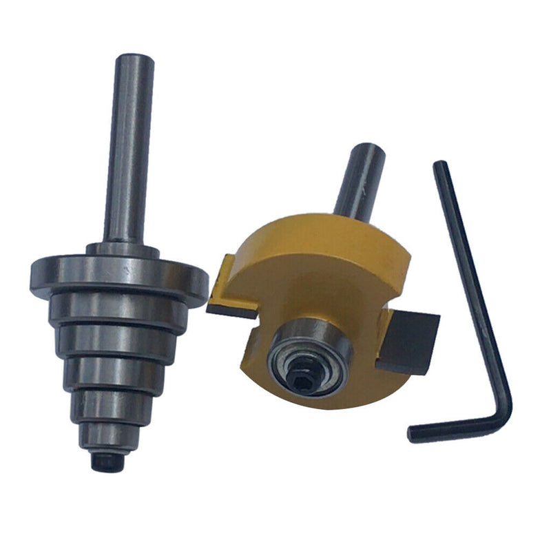 Woodworking 1/4" Shank Rabbet Router Bit with 6 Bearings for Multiple Depths