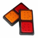 2Pcs 72 LED Rear Tail Light Brake Turn Signal Lamp 12V Trailer Truck Carava