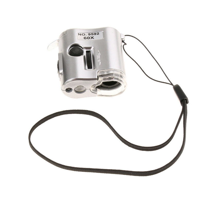 60x Glasses Magnifier With Led Lights Lamp Ultraviolet Banknote Checking