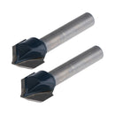 2x Router CNC Engraving V Groove 1/4'' X1/2'' X 90Degree Woodworking Cutter