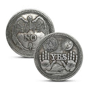 2Pack Plated YES NO Decision Maker Commemorative Lucky Coins Souvenir Holiday