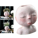 Girl Face Head Statue Planter Garden Plant Pot Cactus Flowerpot Desktop