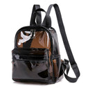 Clear Transparent Women Backpacks Jelly Teenage Girl Boys Schoolbag (Black)