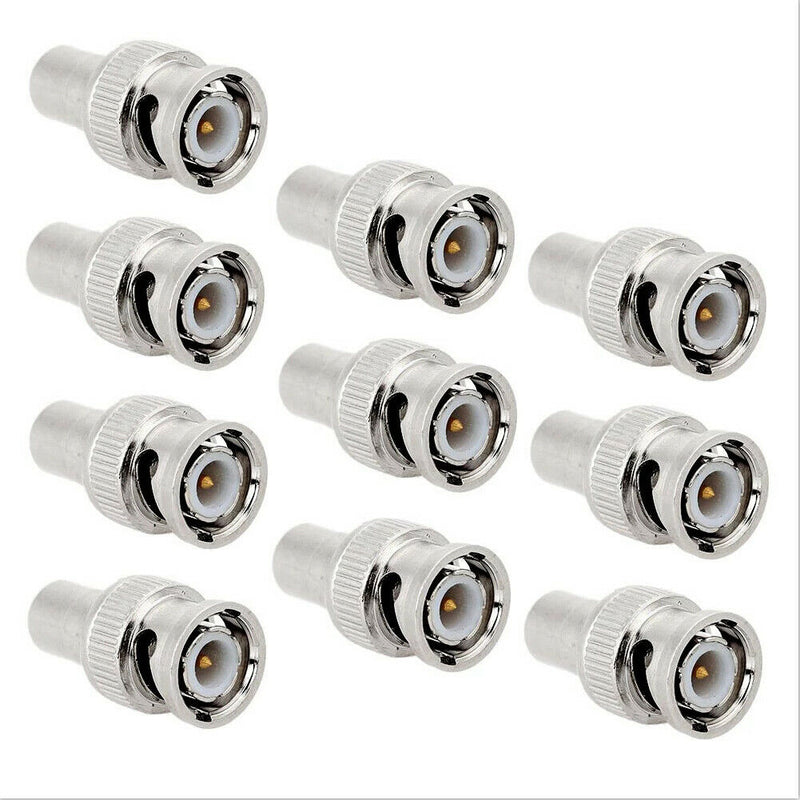 10pcs/Set BNC Male To RCA AV Female Coaxial Connector Adapter For CCTV Camera