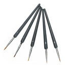 5pcs/set Fine Tip Professional Detail Paint Brush Nail Art Wooden Handle Drawing