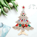 Christmas Tree Crystal Elegant Pin Brooch for Women Clothes Backpack Badges A