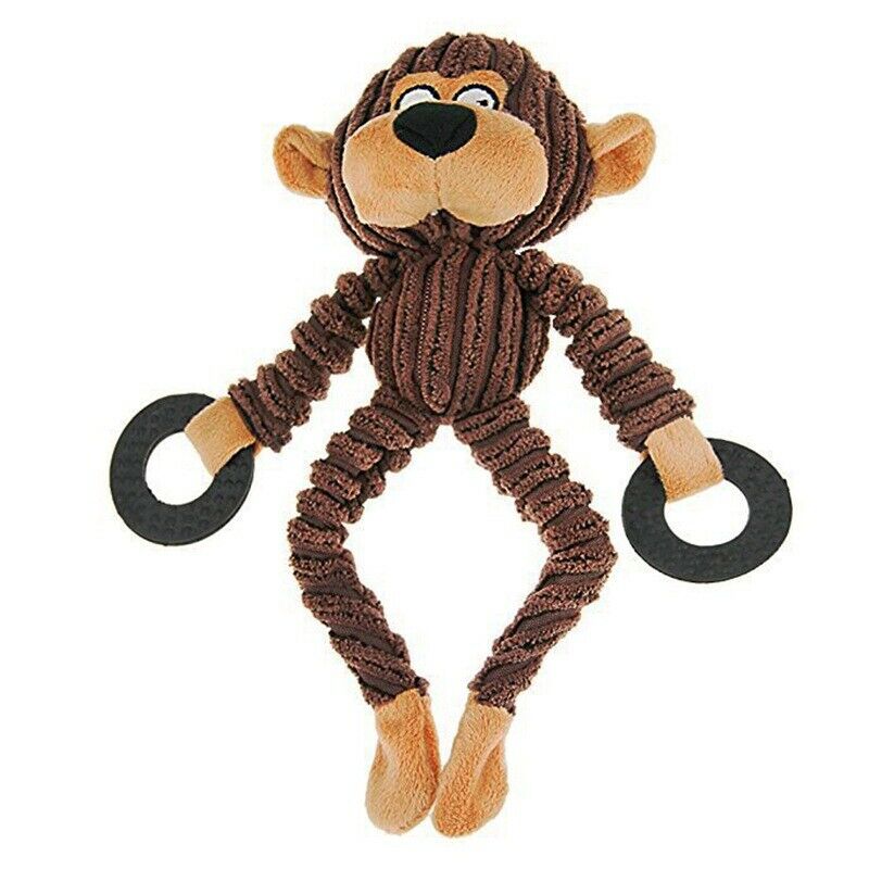 Funny Pet Dog Toys Chew Squeaky Toys Chewing Sound Molar Bite Monkey Shape  H1E9