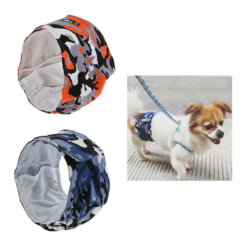 Male Dog Sanitary Physiological Pants Washable Dog Diapers Camouflage Orange