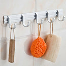 Aluminum Wall Mounted Hook Rack Rail Plated Hook Coat Hook Keys Hook 5-hook