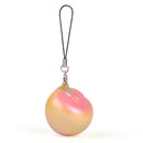 3.5cm Squishy Peach Scented Fruit Bread Slow Rising Charm Keychain Phone Strap