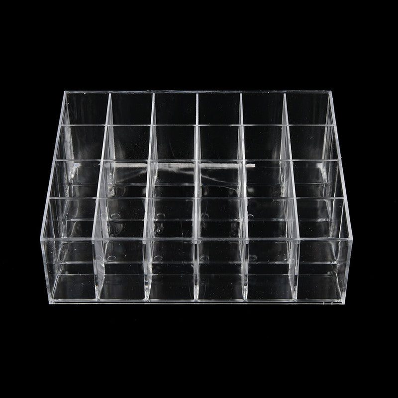 Clear 24 Makeup Lipstick Cosmetic Storage Display Stand Racks Holder Organizer U
