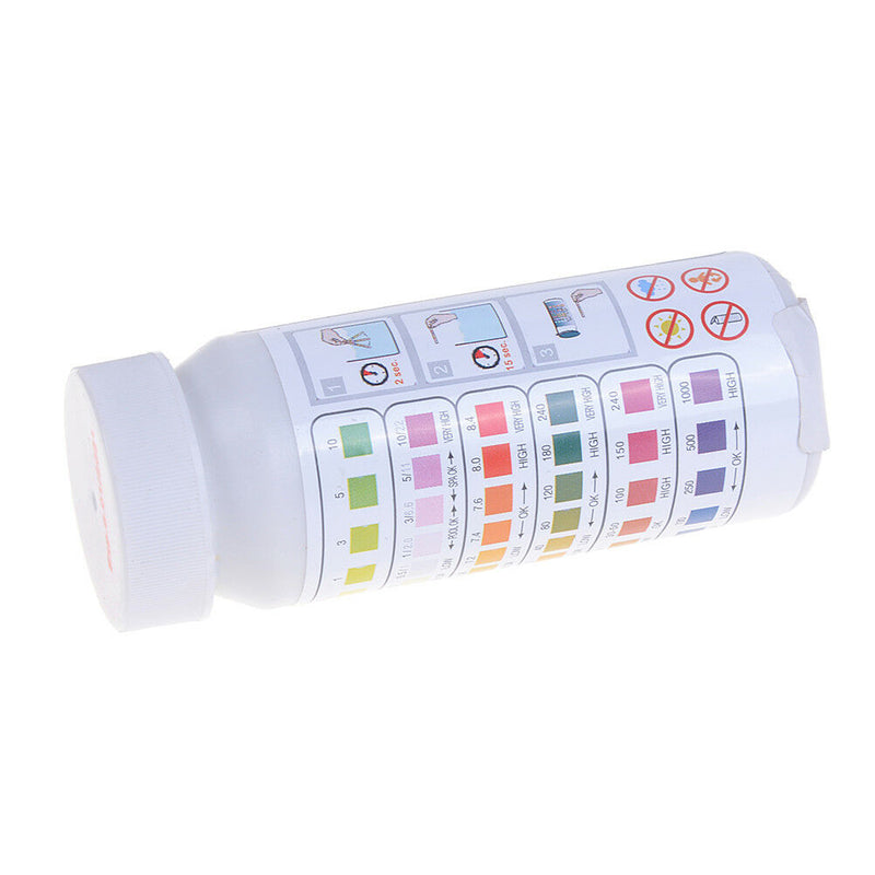 6 in1 swimming pool PH chlorine spa bromine acid test strip cyanuric alkalini Fh