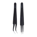 2x Anti-static Curved Straight Tip Precision Tweezers Set Electronic ESD Tool LJ