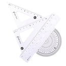 4Pcs plastic school rulers straight angled triangle protractor patchwork rule3C