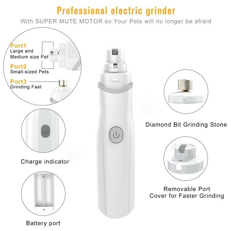 Electric Pet Nail Grinder By For Gentle And Painless Paws Grooming, Trimmin