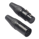 Male Female XLR Mic Connector Audio Mic Cable Plug Audio Socket Black