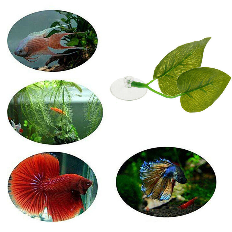 High Simulation Artificial Plant Double Leaf Fish Tank Aquarium Ornament