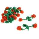 10Pcs Knitted Crochet Flowers Appliques Scrapbooking Embellishments Orange