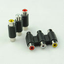 2Pack 3RCA Audio Video AV Female to Female Coupler Jack Extender Cable Connector