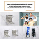 Stainless Steel Toothpaste Dispenser Toothbrush Holder No-Punch Adhesive E6J0