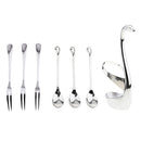 Kitchen Spoons Forks Holder Swan Shaped Spoon Fork Storage Rack Cutlery