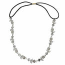 Hair Headband Elegant Elastic Headband with Rhinestones Flowers for Women - T5X5
