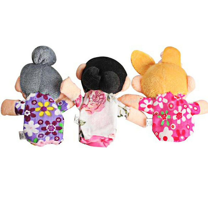 6pcs Baby Kids Plush Cloth Play Game Learn Story Family Finger Puppets Toys