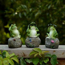 1pcs Garden Decor Statue Frogs Set Outdoor Patio Ornaments Yard Decoration P3J6