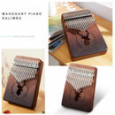 17 Key Gradient Deer Kalimba Mahogany Thumb Piano for Beginner Kid (Coffee) A