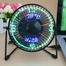 New Hot Selling Usb Led Clock Mini Fan With Real Time Temperature Display D