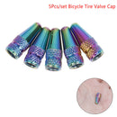 5Pcs Rainbow Bicycle Tire Valve Cap Tyre Valve Stem Aluminum Alloy Dust Covers