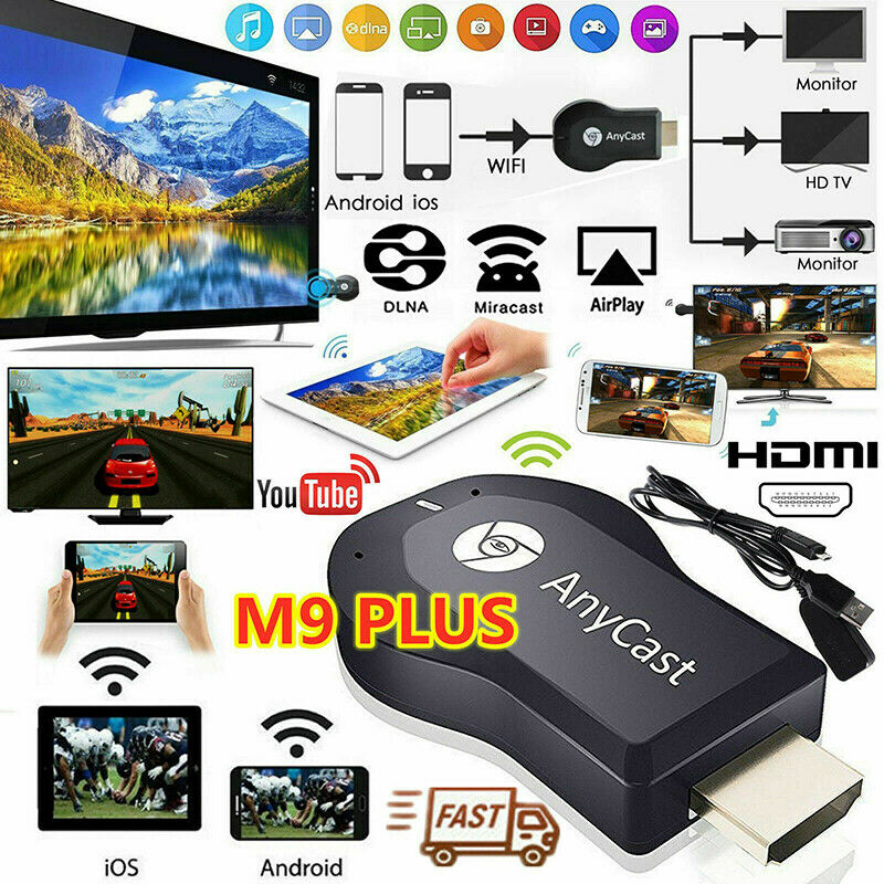 AnyCast M9 Plus WiFi Display Receiver HDMI Dongle 1080P TV DLNA Airplay MiracaTE