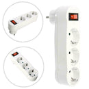 White Triple Plugs Power Distribution Box Three-way Top Multip Splitter Ada Q1X5