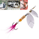 Spoon Metal Fishing Lure Sequins Spinner Baits Feather Fishhook Tackle Accessory