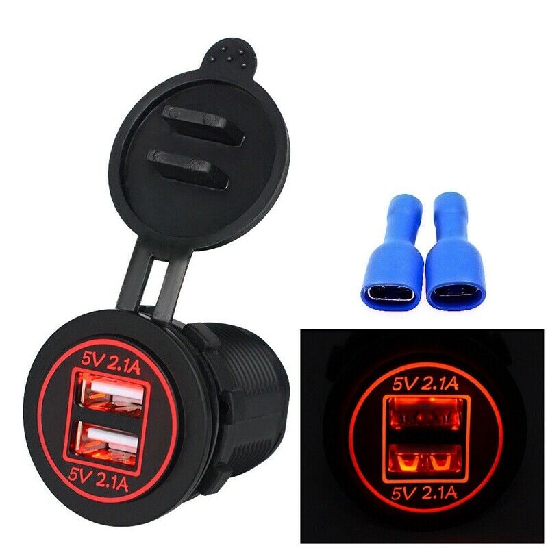 5V 4.2A Dual 2USB Charger Socket Adapter Power Outlet for 12V 24V Car Motor D1Z3