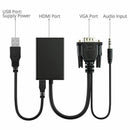 VGA Male To HDMI Output 1080P HD + HDTV Video USB Cable Cord Converter A YCI