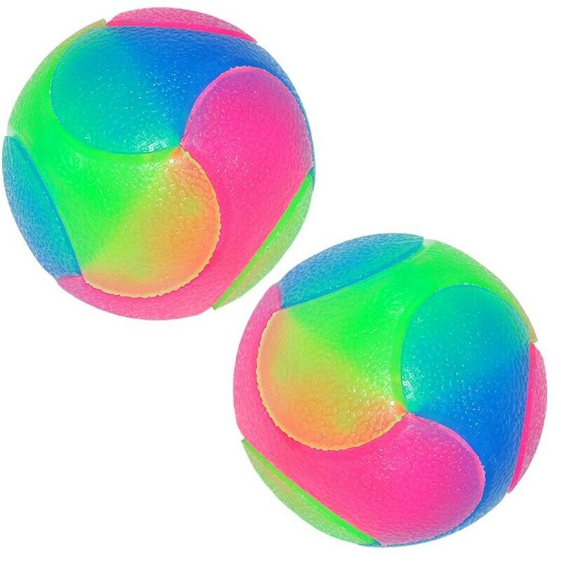 Light Up Dog Balls Flashing Elastic Ball Glow in the Dark Interactive Pet T F9A5