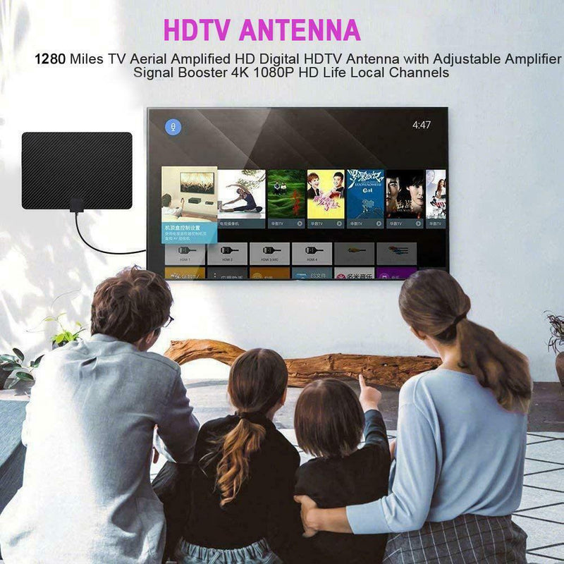 Range Antenna Digital Skywire 4K HDTV 1080P Outdoor Amplified Antenna 1280Mile