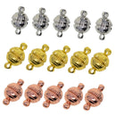 15x Engraved Round Ball 8mm Magnetic Clasp Jewelry Making Findings Accessory