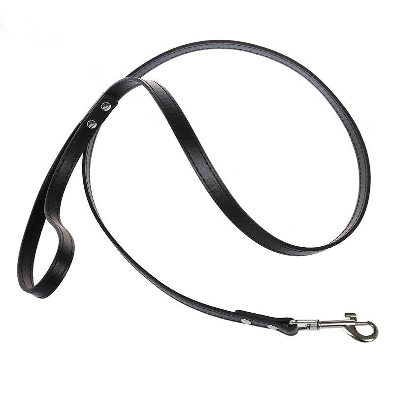 Black fashionable leather strap for pet dog 12" S 120 * 1.5cm