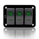 12V-24V-3-Gang-Toggle-Rocker-Switch-Panel-Green-LED-Light-On-Off-Car-Marine
